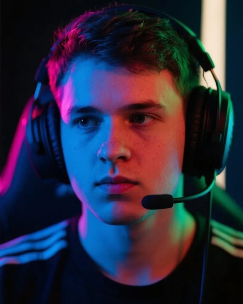 职业电竞选手专注比赛